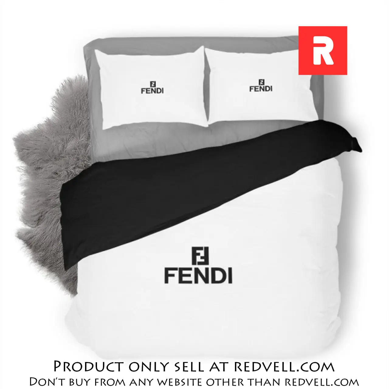 Fendi luxury logo fashion brand premium bedding set home decor rv3839526